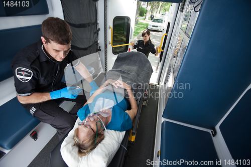Image of Senior Woman Receiving Emergency Medical Care