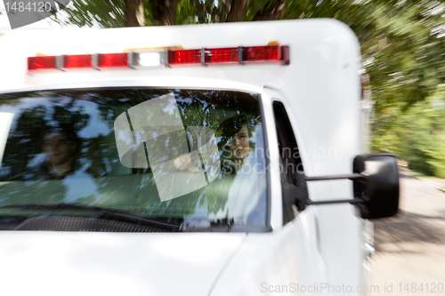 Image of Paramedics in Speeding Ambulance