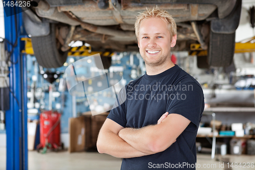 Image of Portrait of Smiling Mechanic