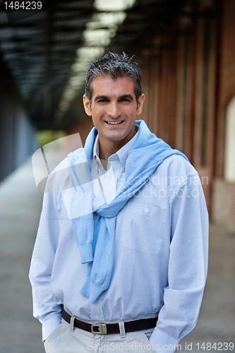 Image of Casual Middle Aged Man Smiling