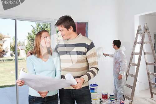 Image of Young couple looking at each other