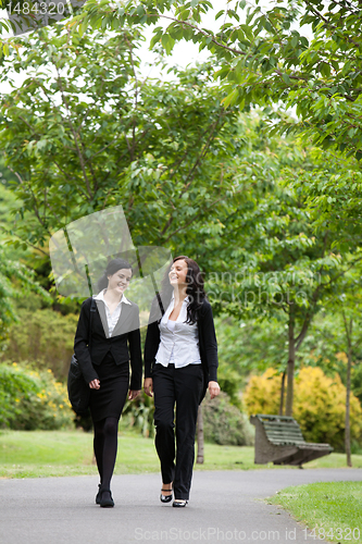 Image of Women Walking In Park