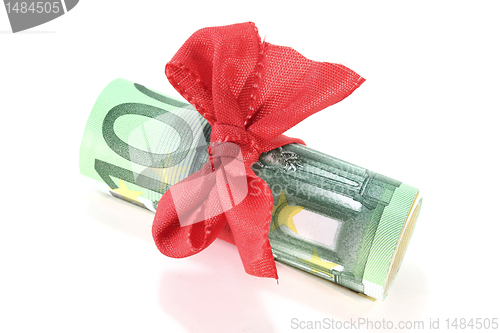 Image of Euro notes with ribbon