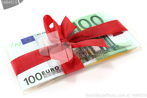 Image of Euro with red ribbon