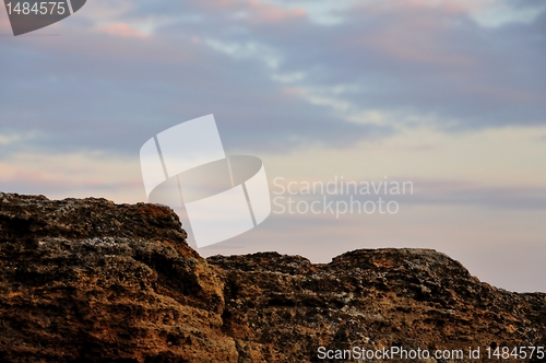 Image of coquina rock at sunset