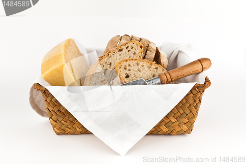 Image of Traditional bread and cheese.
