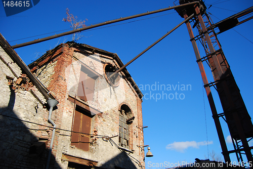 Image of Old ruined factory from below