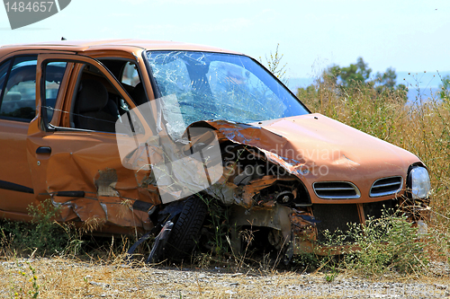 Image of Crushed small car