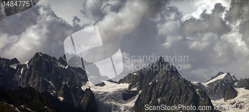 Image of Panorama cloudy mountains