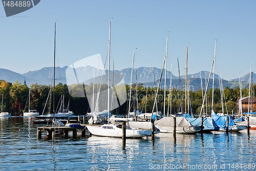 Image of Harbor full of boats in Austria