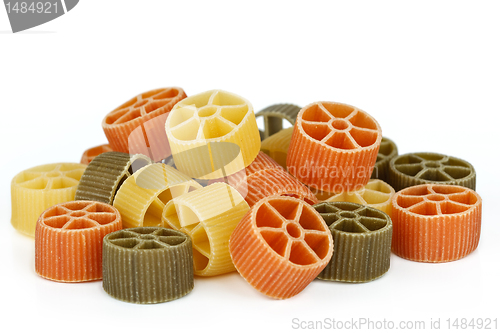 Image of Tricolor pasta on white