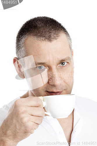 Image of man with coffee