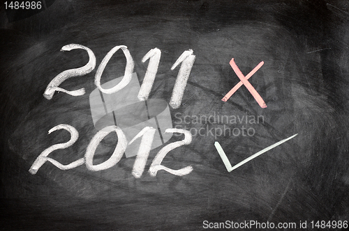 Image of New year 2012 written on a blackboard