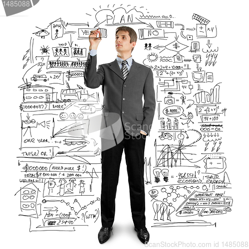 Image of businessman writing something