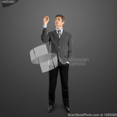 Image of businessman writing something