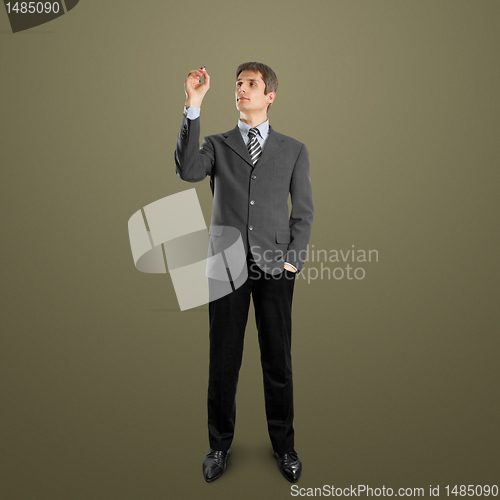 Image of businessman writing something