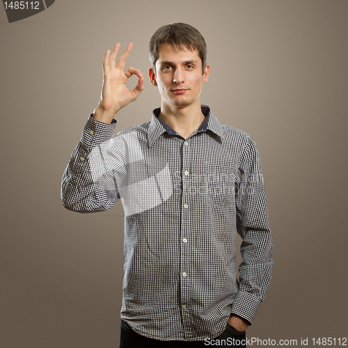 Image of man shows OK