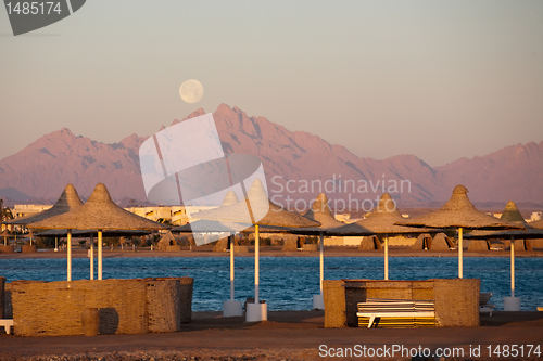 Image of beautiful sunset on the beach