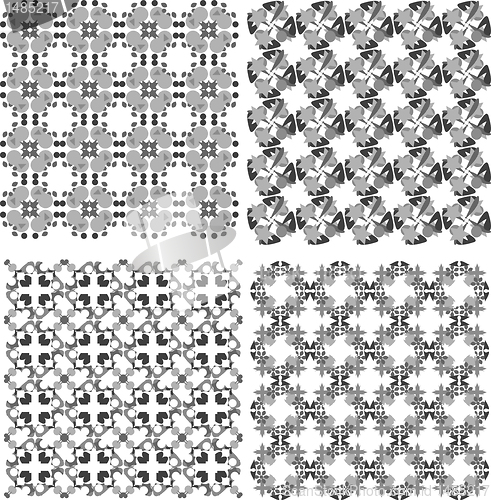 Image of vector funky geometrical seamless abstract patterns set