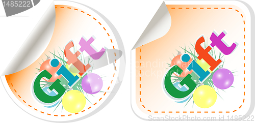 Image of Gift stickers set isolated on white
