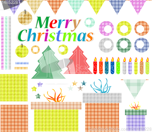 Image of Big set of Christmas stuff. gift decoration elements