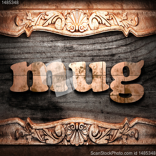 Image of Golden word on wood