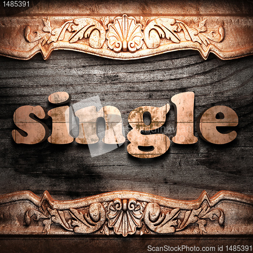 Image of Golden word on wood