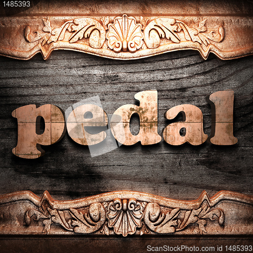 Image of Golden word on wood