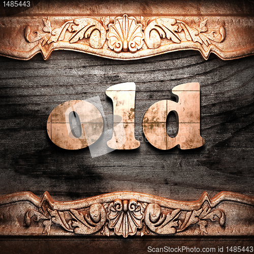 Image of Golden word on wood