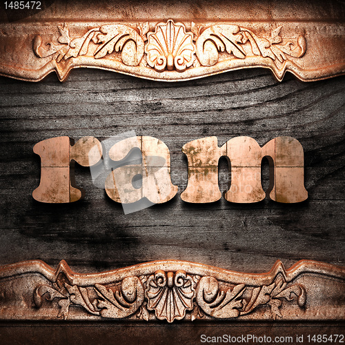 Image of Golden word on wood