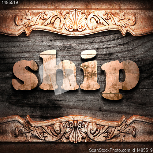 Image of Golden word on wood