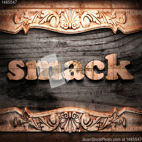 Image of Golden word on wood