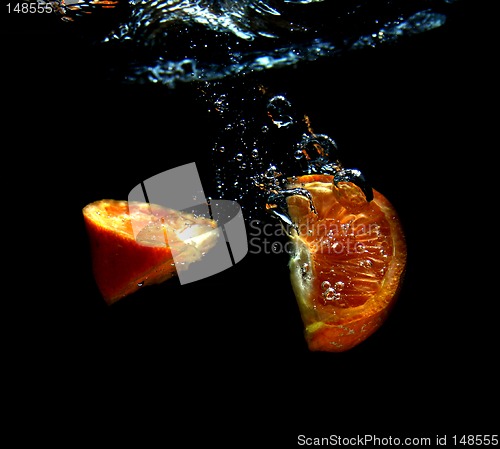 Image of fruit in waterfall