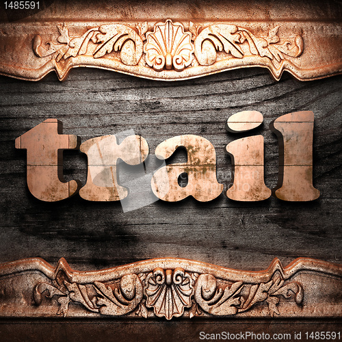 Image of Golden word on wood