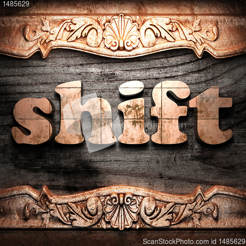 Image of Golden word on wood
