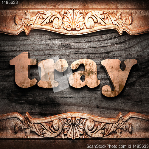 Image of Golden word on wood