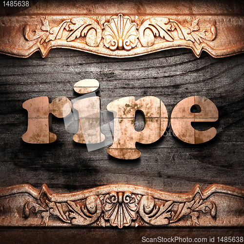 Image of Golden word on wood