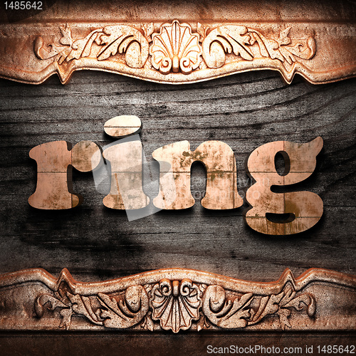 Image of Golden word on wood