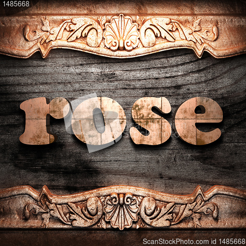 Image of Golden word on wood