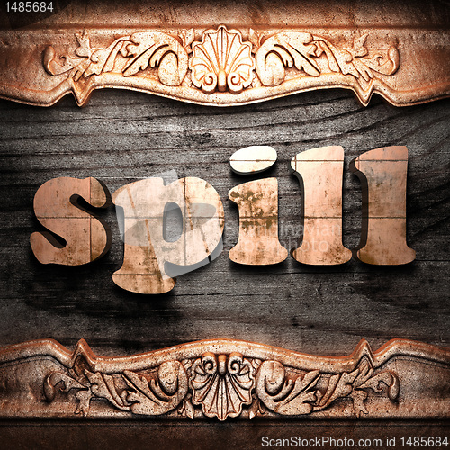 Image of Golden word on wood