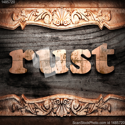 Image of Golden word on wood