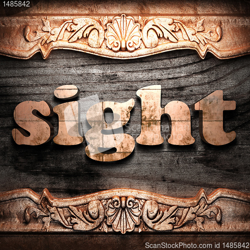 Image of Golden word on wood