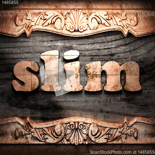 Image of Golden word on wood