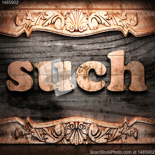 Image of Golden word on wood