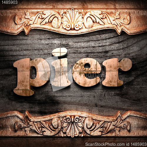 Image of Golden word on wood