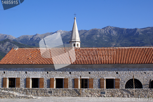 Image of Tower and long house