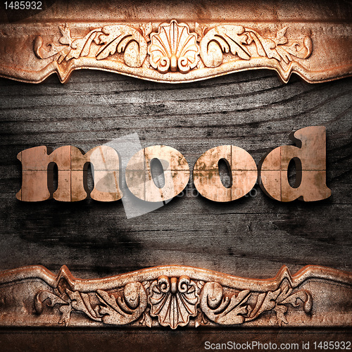 Image of Golden word on wood