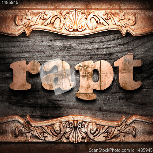 Image of Golden word on wood