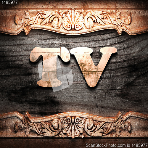 Image of Golden word on wood
