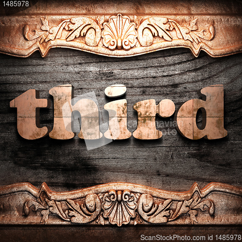Image of Golden word on wood